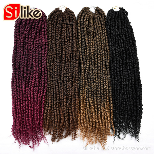 High Quality 22 inches Brown Pre-looped Braiding Hair For Women Wholesale Synthetic Passion Twist Crochet Braid Hair Extensions